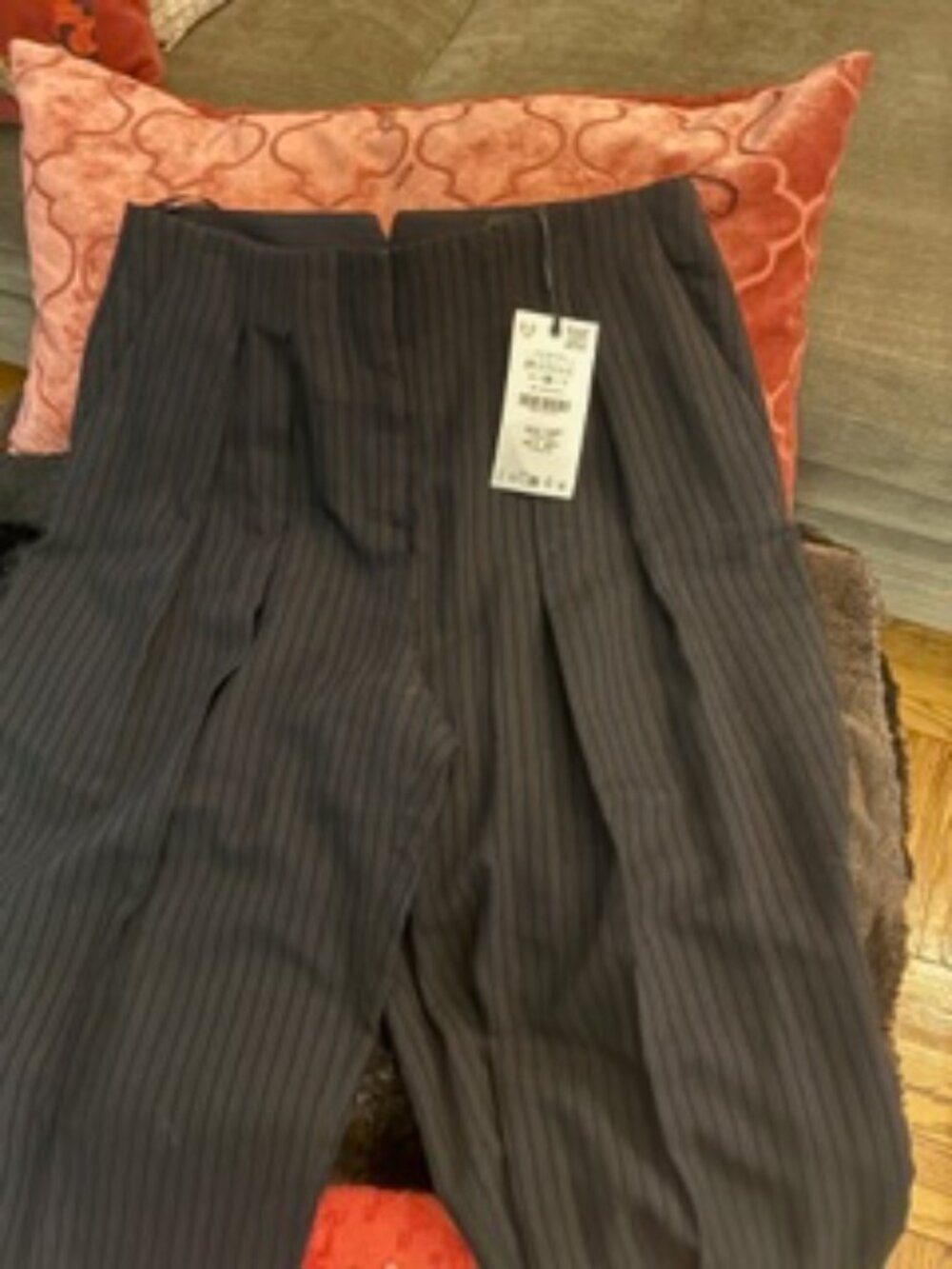 ZARA  BLACK/BROWN PINSTRIPE TROUSER